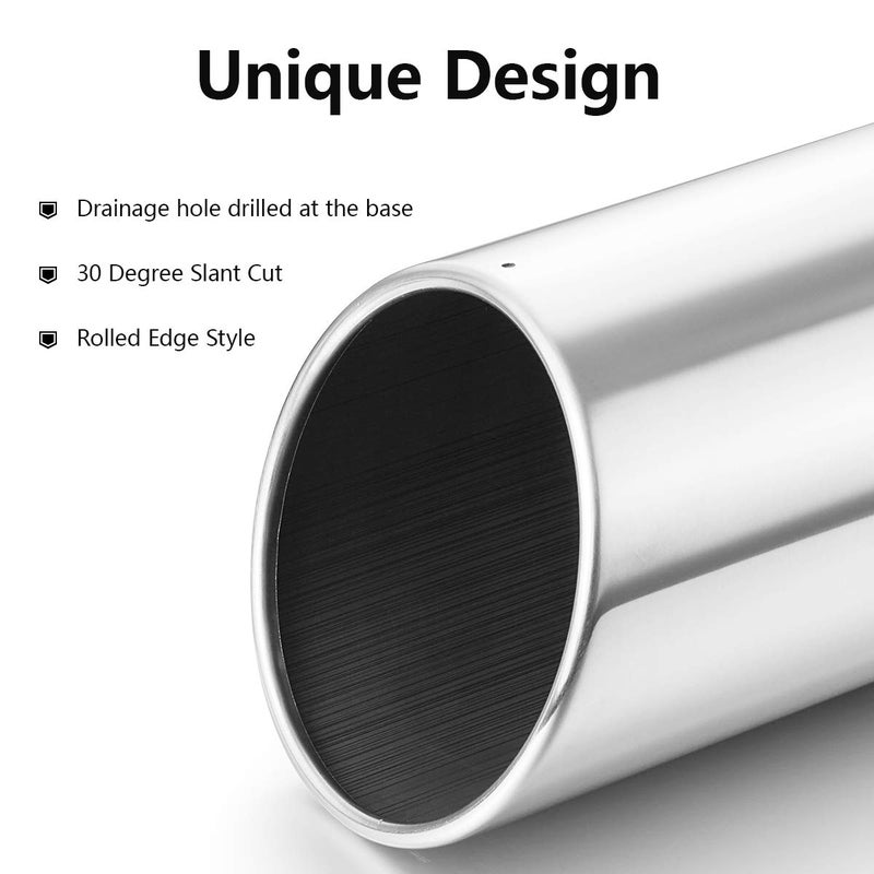 A-KARCK Exhaust Tip 4" Inlet, Polished Bolt On 4" Inlet 5" Outlet 12" Long Stainless Steel Muffler Tip Protect Tailpipe - Image 5